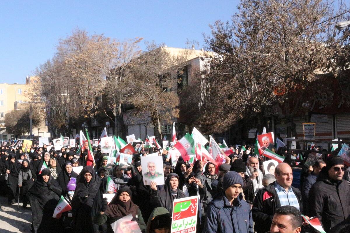 راهپیمایی محکومیت اقدامات تروریستی آمریکا و رژیم صهیونیستی در شهرستان فیروزکوه