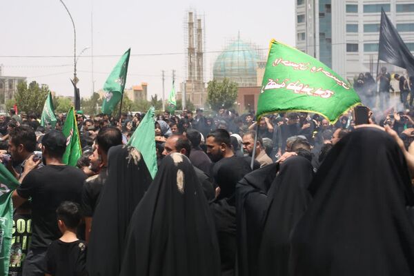 مراسم خیمه سوزی هیات «خیام الحسین» در قم