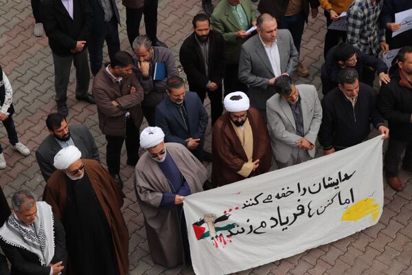 غرش خشم انقلابی دانشجویان دانشگاه آزاد مشهد علیه صهیونیسم و فریاد همبستگی با غزه