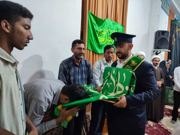 پرچم متبرک حضرت معصومه(س) بوموسی را عطر آگین کرد