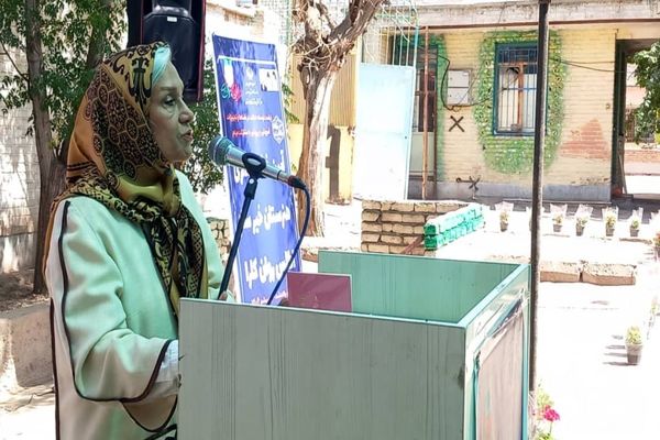 آیین خشت‌گذاری هنرستان اطلس روان کارا شهرستان پاکدشت 