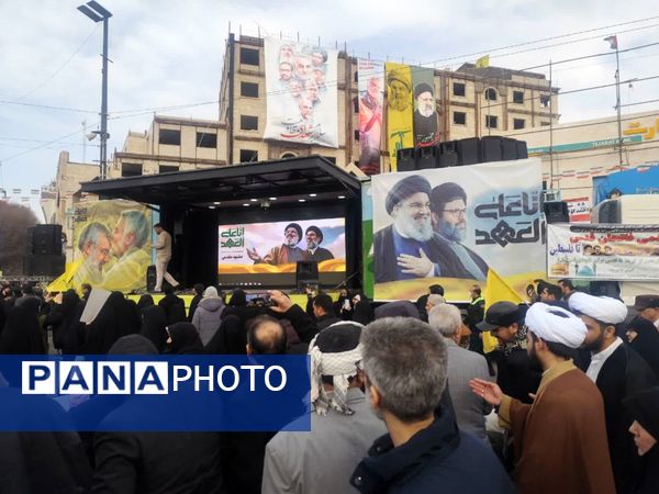 مراسم تشیع نمادین پیکر شهید سید حسن نصرالله در مشهد