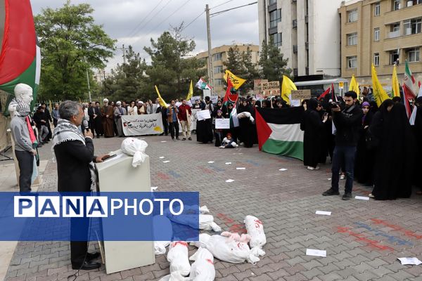 غرش خشم انقلابی دانشجویان دانشگاه آزاد مشهد علیه صهیونیسم و فریاد همبستگی با غزه