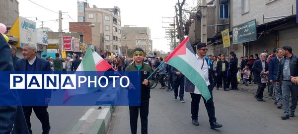 حضور پر شور مردم شهرستان قدس در راهپیمایی روز قدس