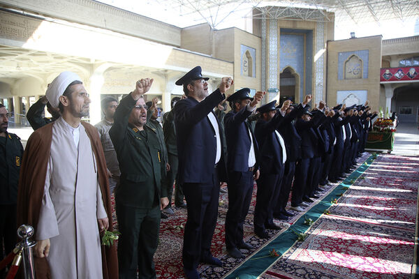 آیین گرامیداشت سالروز طوفان الاقصی با حضور کارکنان پلیس در قم