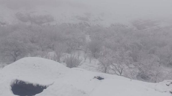 بارش برف در روستای اصقول سربیشه