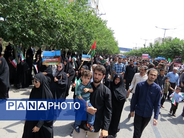 حضور پرشور مردم شهرستان بجنورد در راهپیمایی حمایت از غزه 