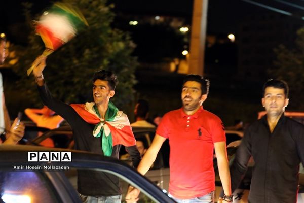 شادی مردم ارومیه پس از برد مراکش