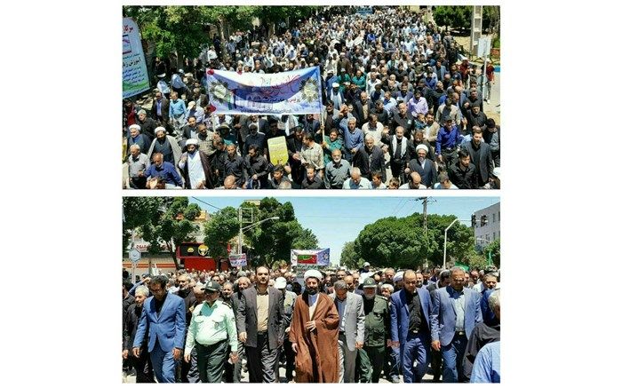 حضور پرشور و حماسی فرهنگیان و دانش آموزان شهرستان بویین زهرا