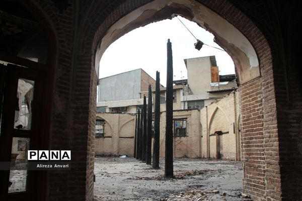 مسجد جامع ساری پس از آتش‌سوزی