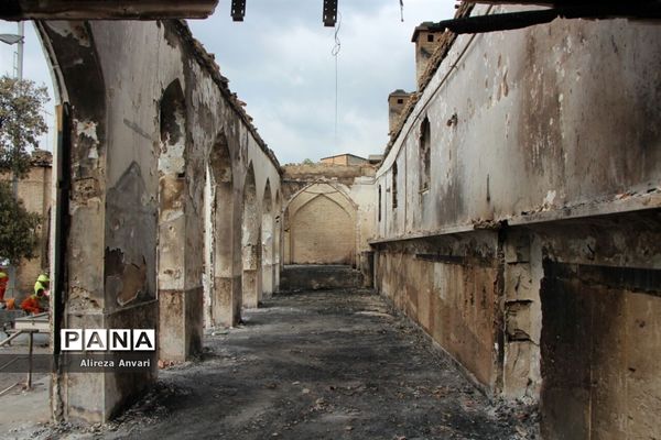 مسجد جامع ساری پس از آتش‌سوزی