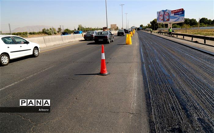 آغاز عملیات بهسازی روکش آسفالت محورهای شریانی و  اصلی البرز