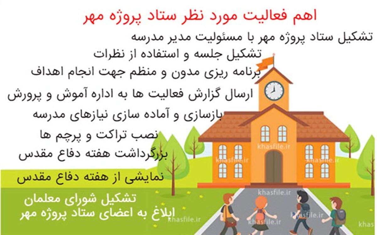 پروژه مهر اقدامی سازنده و موثر در هر سال تحصیلی برای آماده سازی مدارس