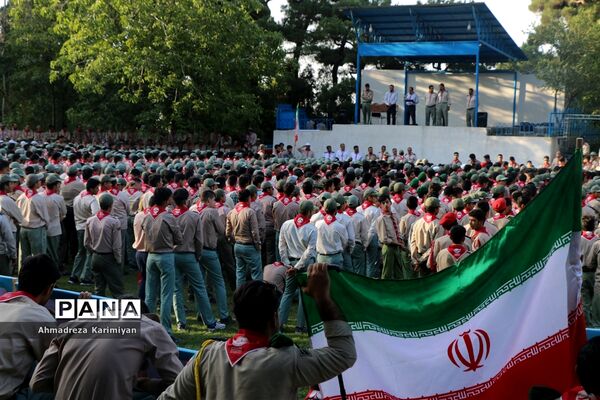 صبحگاه سومین روز از اردوی ملی پیشتازان پسر در اردوگاه باهنر تهران