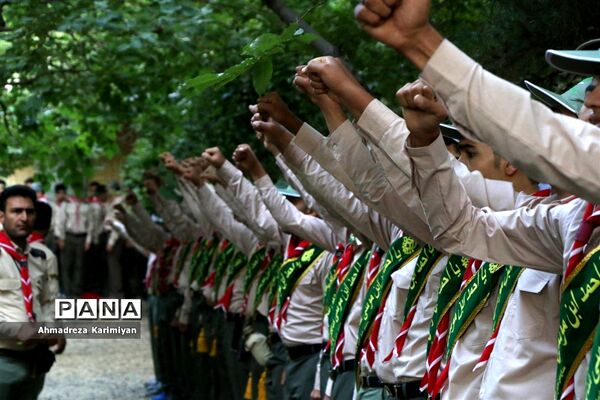 صبحگاه سومین روز از اردوی ملی پیشتازان پسر در اردوگاه باهنر تهران