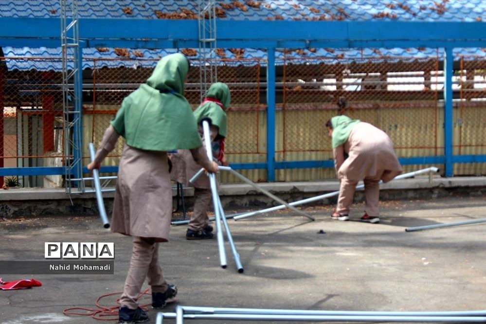 مهارت چادر زنی درهشتمین اردوی ملی پیشتازان دختر