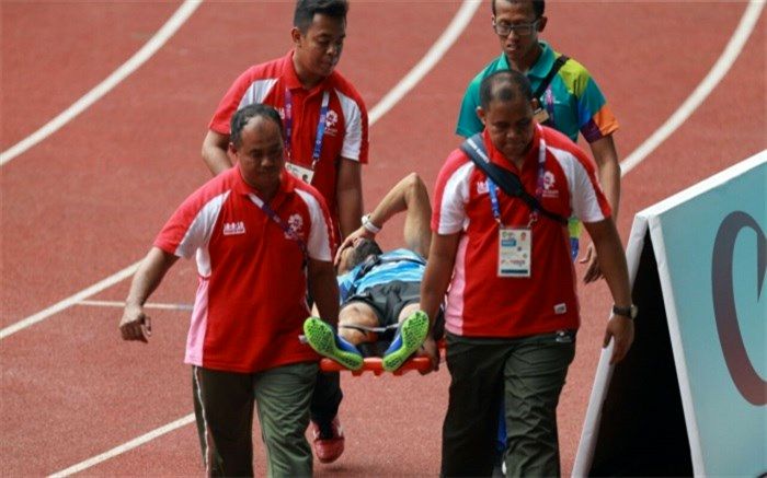 دوومیدانی بازی‌های آسیایی 2018؛ پایان کار خدیور با حمل توسط برانکارد