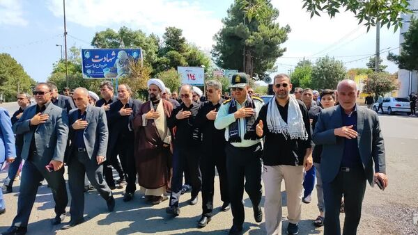 مراسم پیاده روی جاماندگان دیار عشق در شهرستان مرزی پارس آباد