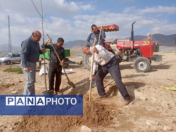 کاشت نهال در آرامستان روستای گزکوه