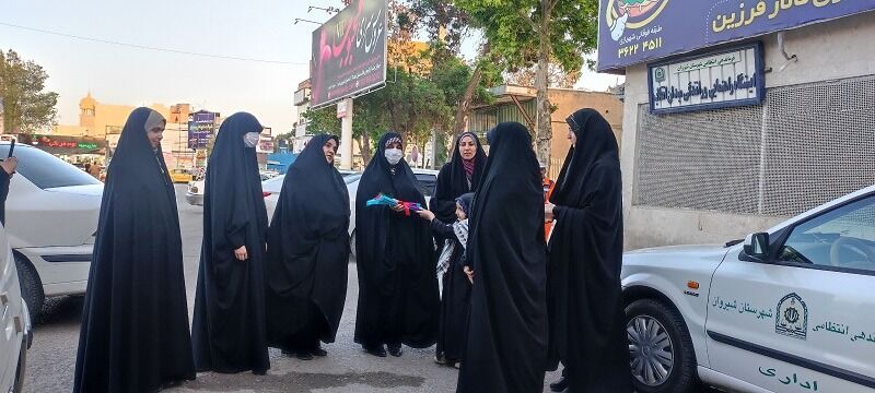 قدردانی از ماموران نیروی انتظامی فراجا و جمعی از خواهران شهرستان شیروان در طرح عفاف و حجاب توسط  پایگاه شهیده ناهید فاتحی کرجو روستای چلو