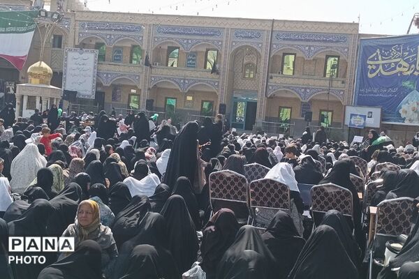 خروشِ بصیرت در صحن امامزاده جعفر (ع)؛ تالار قرآن پیشوا گنجایش دریای سوگواران مقتدا را نداشت