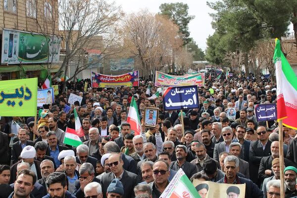 تجلی وحدت و همدلی در خلیل‌آباد؛ برگزاری باشکوه راهپیمایی ۲۲ بهمن