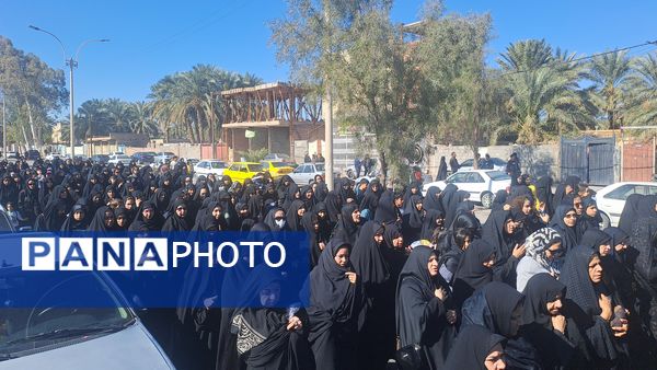 تشییع پیکر مطهر شهید گمنام در شهرستان دارالصابرین بم 