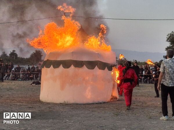 برگزاری مراسم سوگواری و خیمه سوزان هیئت ابوالفضلی در بلوار توس