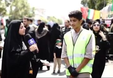 پیشتازی که در مسیر خیابان اربعین یاور طبیعت بودند