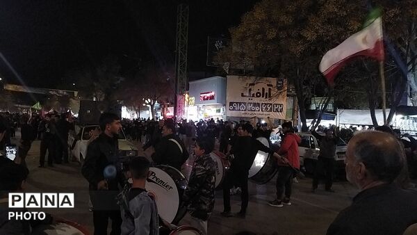 عزاداری های خیابانی در شب شانزدهم شهادت رهبر معظم انقلاب اسلامی در نیشابور 