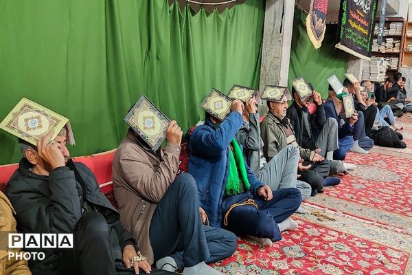 مراسم قرآن به سر در سومین شب قدرمسجد جامع شهر بار 