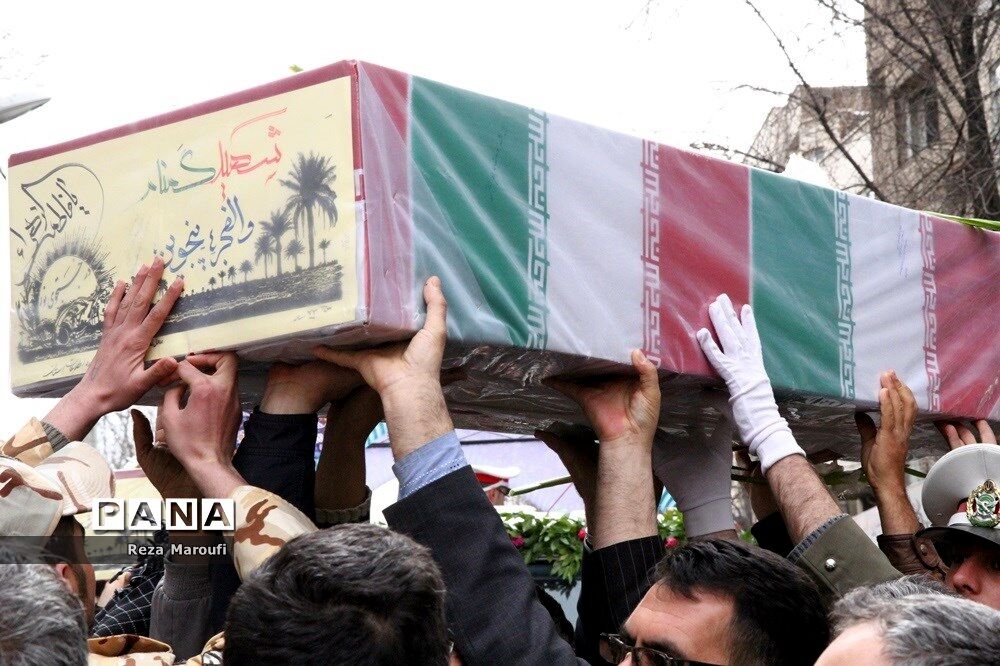 آیین باشکوه تشییع پیکر مطهر ۴ شهید گمنام دوران دفاع مقدس