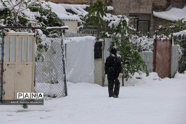 برف ریزان بهاری با بارش برف زمستانی در کرج