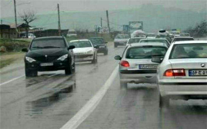 بارش باران در محورهای ۷ استان