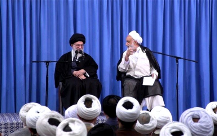 سخنرانی حجت‌الاسلام‌ قرائتی در جلسه درس خارج فقه رهبر انقلاب اسلامی