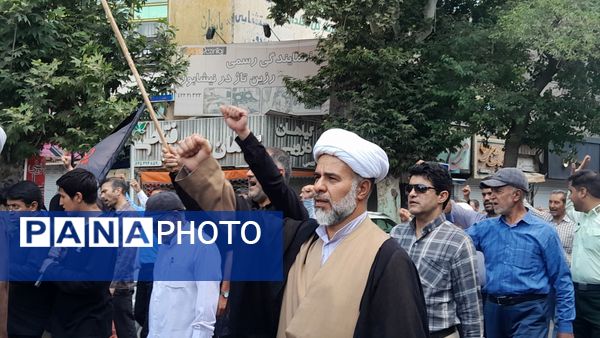  حضور بی نظیر مردن نیشابور در راهپیمایی بر علیه حمله رژیم صهیونسیتی