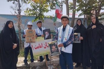 استقبال دانش‌آموزان دبستان امامت باقرشهر از پویش "نهال امید"