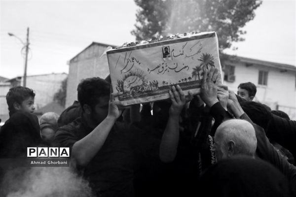 تشییع پیکر شهید گمنام در شهرک فرهنگیان ساری