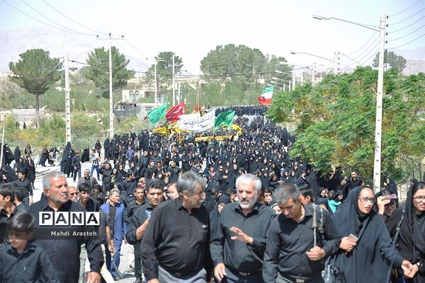 حضور دسته‌های سینه زنی برسر مزار شهید قهرمان شهرستان خوسف  خراسان جنوبی