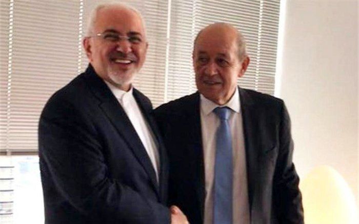 گفتگوی لودریان با ظریف درباره برجام + تصویر