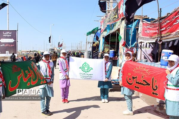 بازدید مدیرکل آموزش و پرورش خوزستان از موکب عشاق الحسین(ع) سازمان دانش آموزی در مرز شلمچه