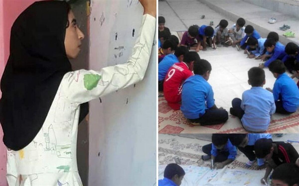 معلم هرمزگانی که با نقاشی گروهی بچه‌ها مانتو دوخت: همه معلم‌ها خلاق‌اند، کار من فقط دیده شد