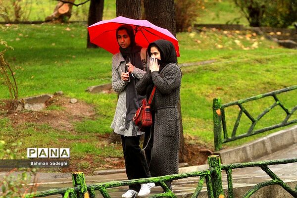 بارش باران پاییزی در تهران