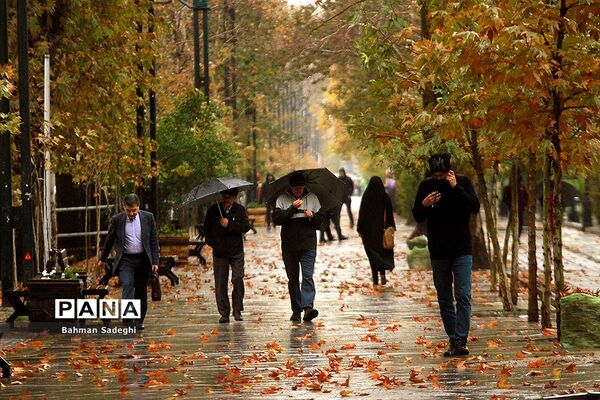 بارش باران پاییزی در تهران