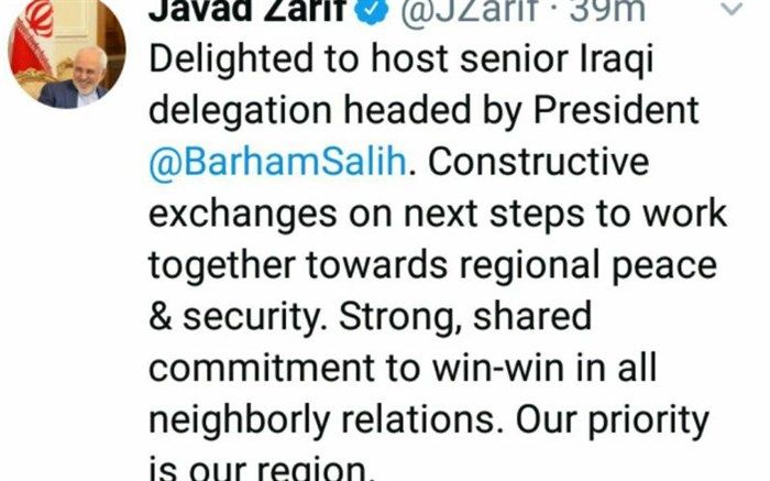 ظریف: گفت‌وگوهای سازنده‌ای با عراقی‌ها داشتیم