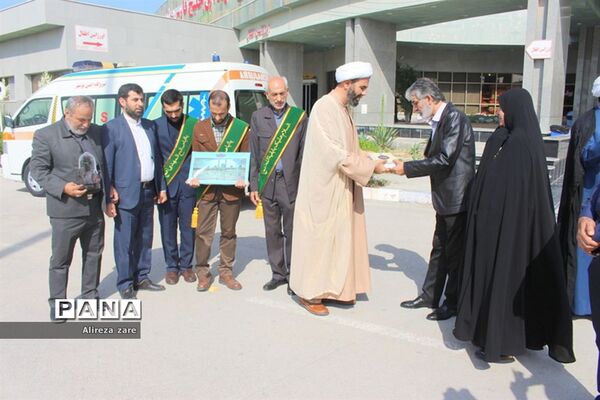 دیدار خادمان مسجد مقدس جمکران قم از بیماران بیمارستان شهدای خلیج فارس بوشهر