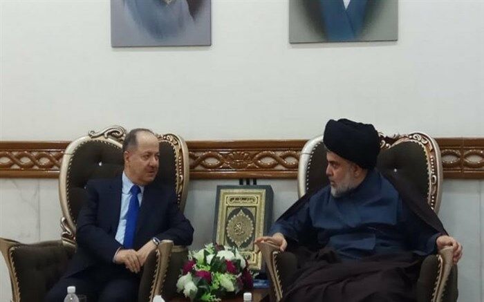 مسعود بارزانی در نجف با صدر دیدار کرد