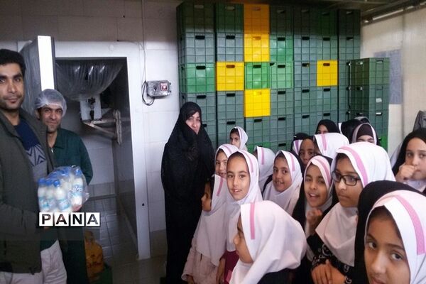 بازدید دانش‌آموزی از کارخانه  فرآورده‌های لبنی پدنک بشرویه