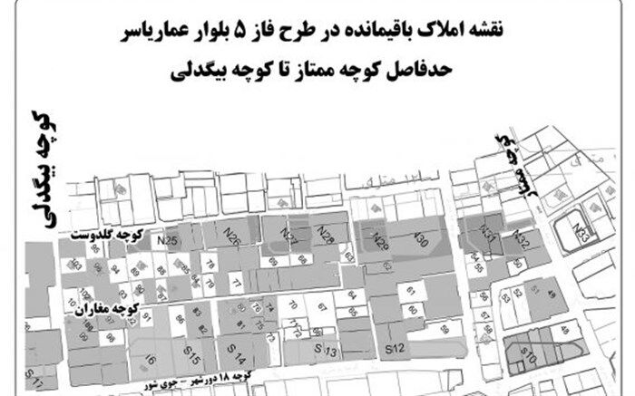 اخطار شهرداری به مالکان املاک باقیمانده در فاز ۵ بلوار عمار یاسـر