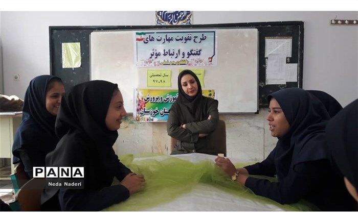 اجرای طرح تقویت مهارت گفتگو وارتباط موثر(زنگ گفتگو)دردبیرستان  طریق القدس حمیدیه